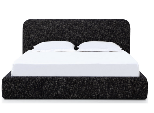 Upholstered Platform Bed in Moonlight Chenille